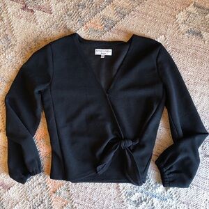 Madewell Black Wrap Top